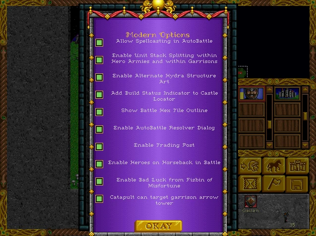 Modern Options config menu
